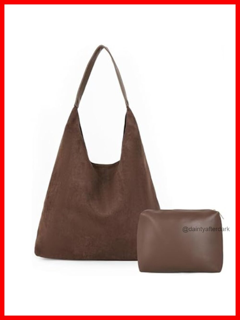 Suede Hobo Shoulder Bag for Women Slouchy Retro Crossbody Purse